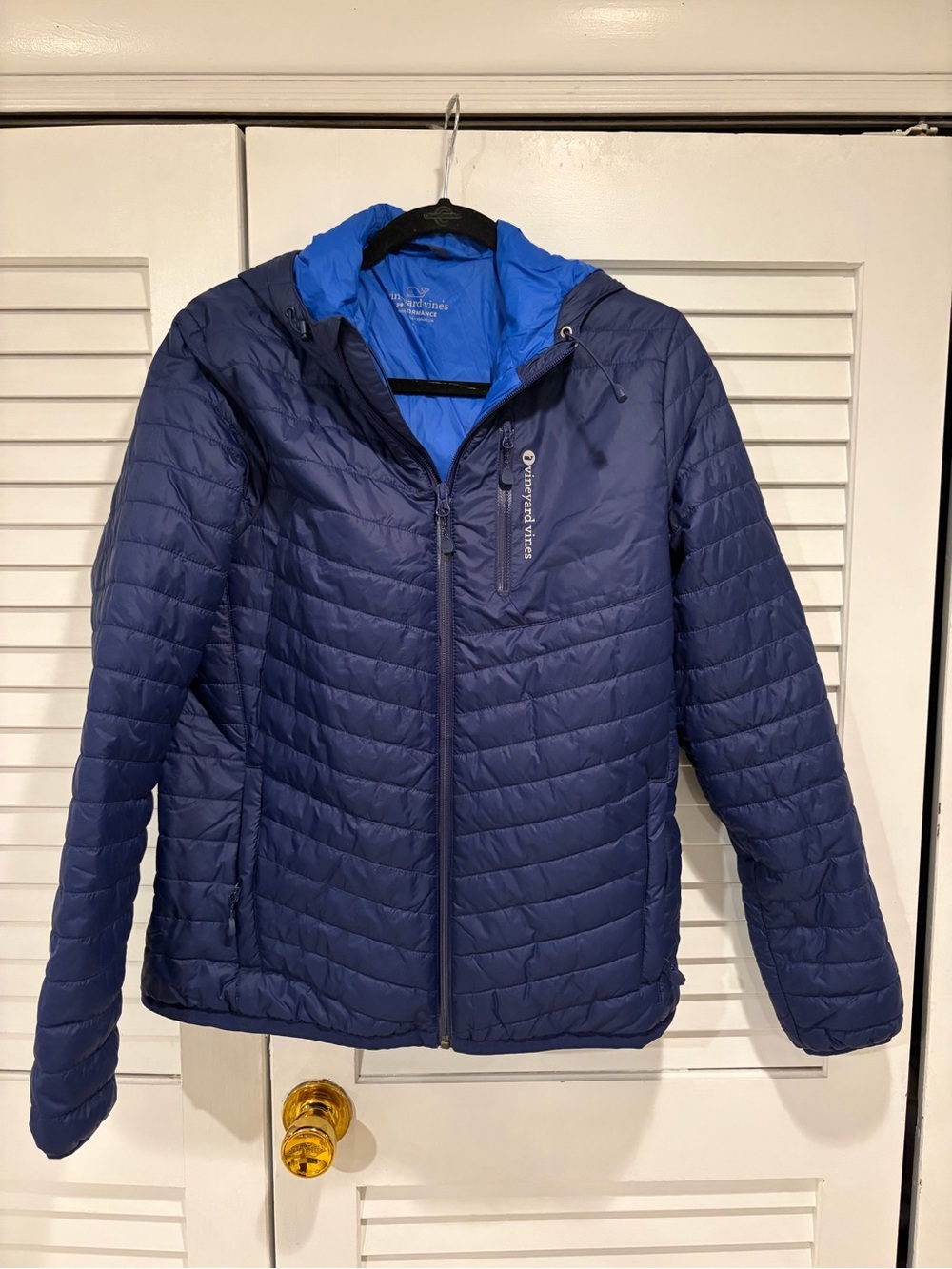Vineyard Vines Performance Quilted Hooded Jacket Blue Women’s Small